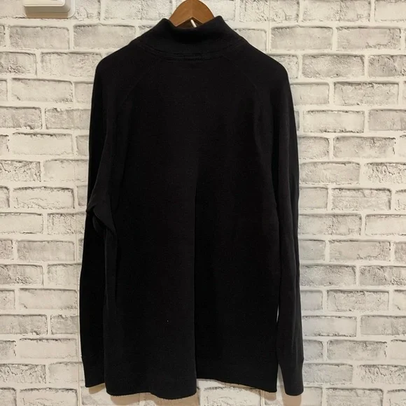 Men’s American Eagle black athletic fit Henley mock neck pullover sweater XXL - Picture 2 of 4